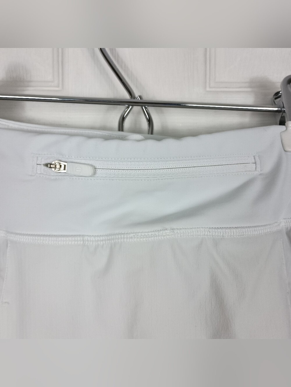Lululemon Skort 12 Womens White Pace Rival Stretch Pockets Leg Grippers Running - Picture 10 of 12